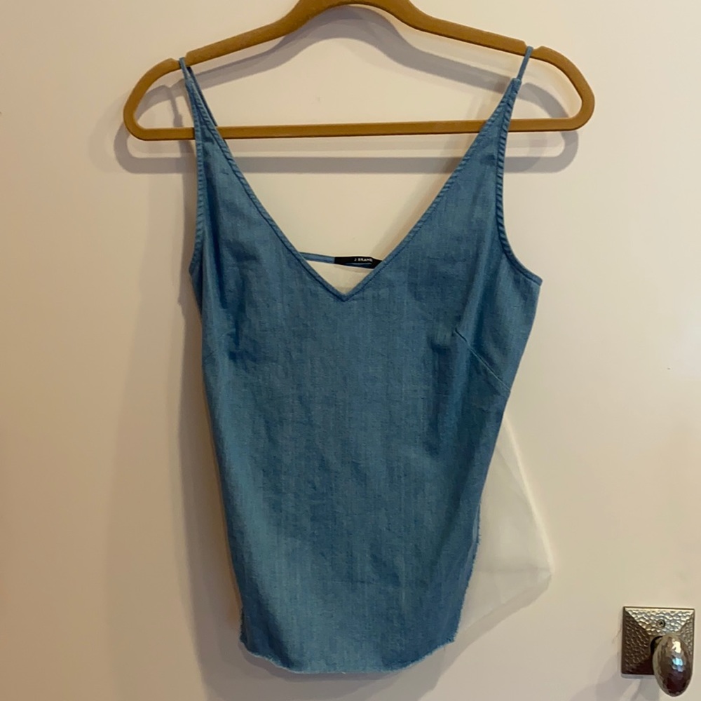 NWOT J BRAND Chambray and organza camisole XS